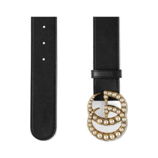 GG Marmont wide belt with pearls