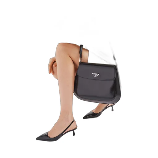 Patent-leather slingback pumps