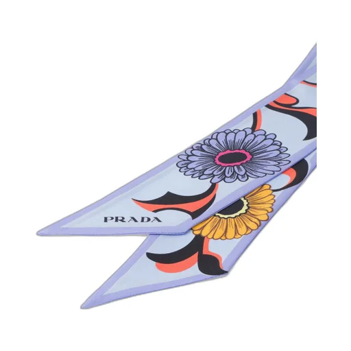 Printed silk twill scarf