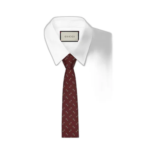 Horsebit silk jacquard tie