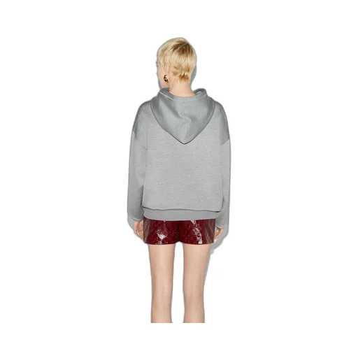 Extra fine knit hooded jumper