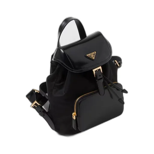 Medium Re-Nylon and brushed leather backpack