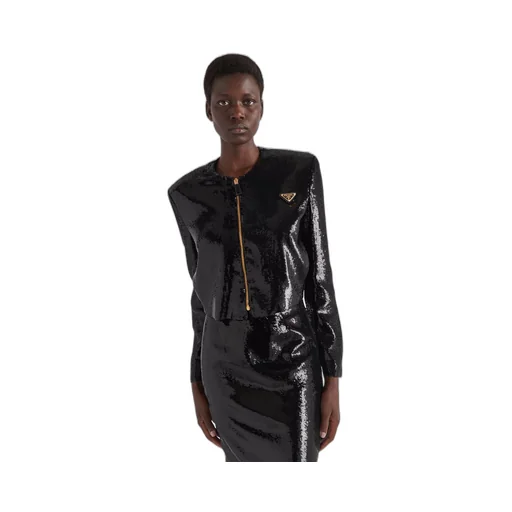 Single-breasted sequin jacket