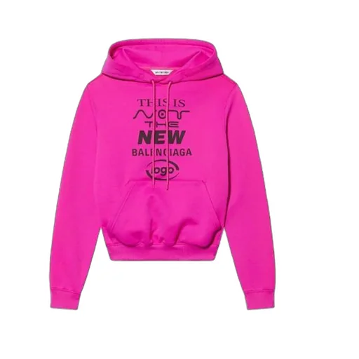 Micro Mark Logo Drawstring Long Sleeves Hoodie Pink