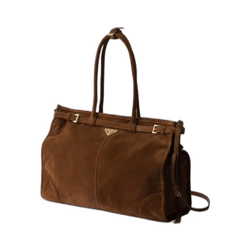Large suede handbag