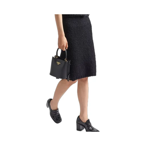 Bouclé mohair knit skirt