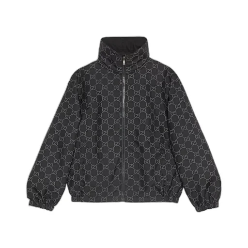 Reversible GG ripstop nylon jacket
