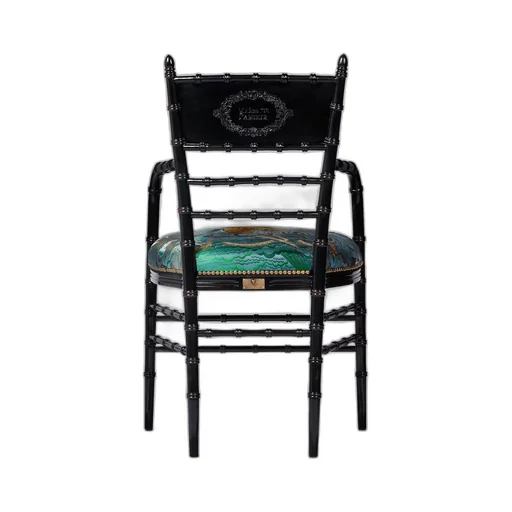 Chiavari tiger jacquard chair with arm rest