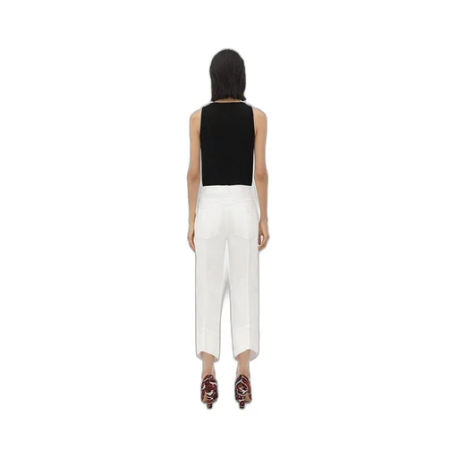 White Curved Shape Denim
