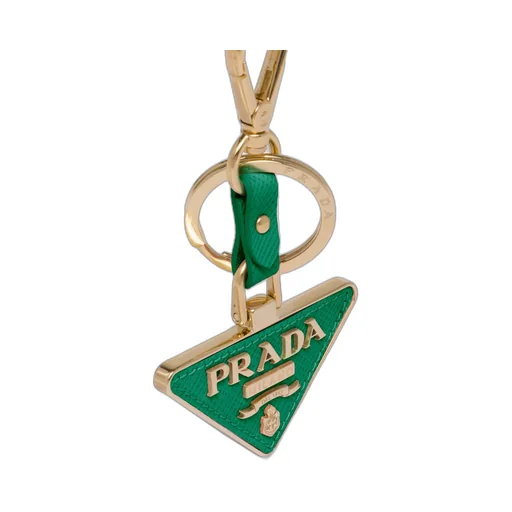 Saffiano Leather and Metal Keychain