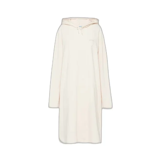 Stretch cotton fleece hoodie dress