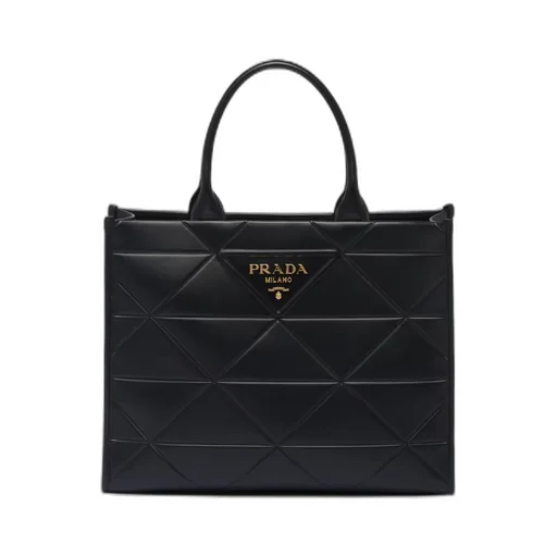 Large leather Prada Symbole bag with topstitching
