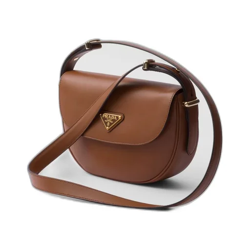 Prada Arqué leather shoulder bag with flap