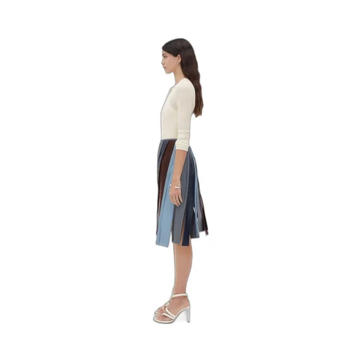 Striped Leather Skirt