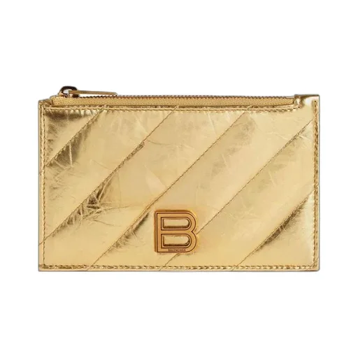 Crush Long Coin And Card Holder Metallized Quilted