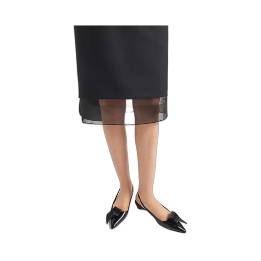 Wool and crinoline midi-skirt