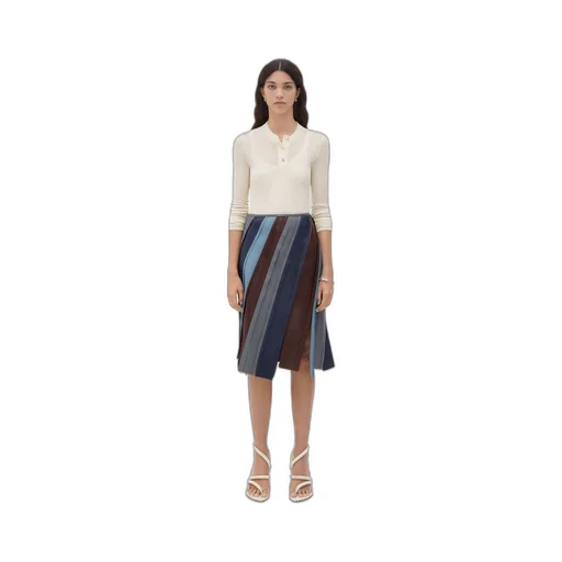 Striped Leather Skirt