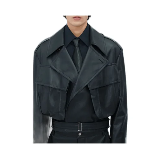 Leather Belted Blouson