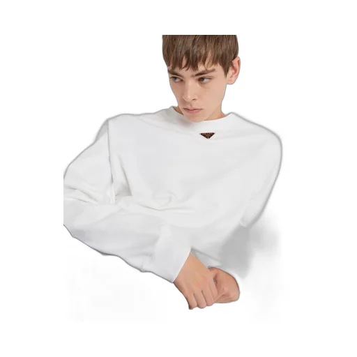 Oversized cotton sweatshirt with triangle logo