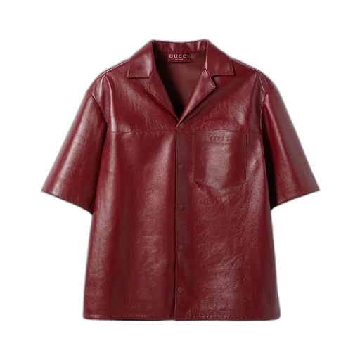 Leather shirt with Gucci detail