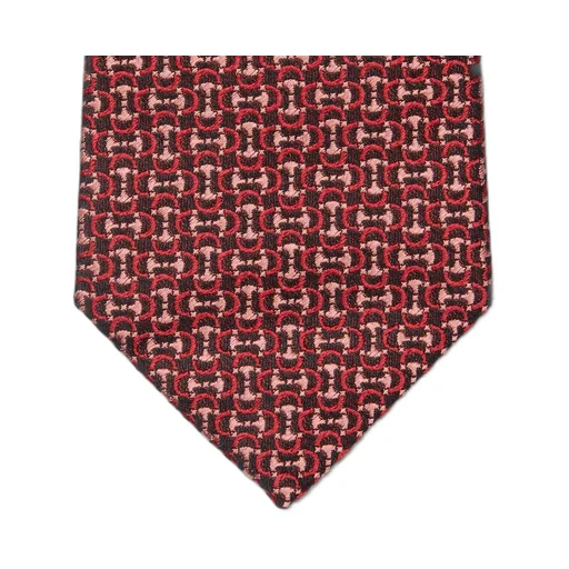 Horsebit silk jacquard tie