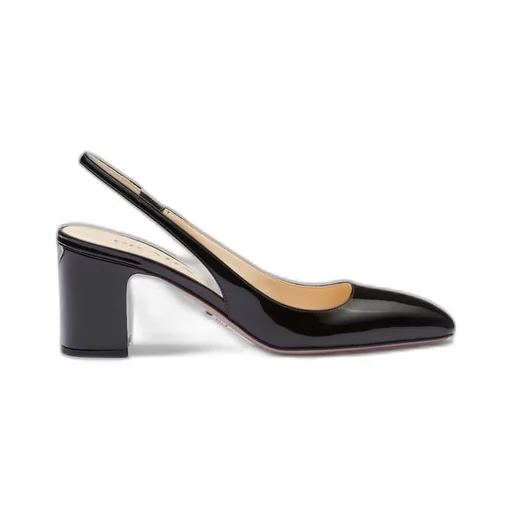 Patent-leather slingback pumps