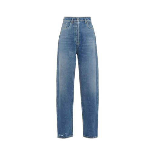 High-waisted denim jeans