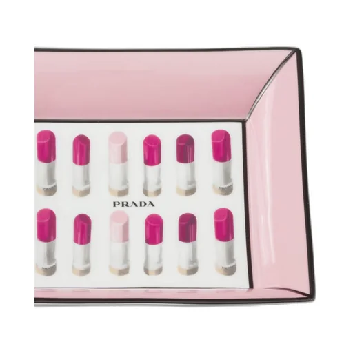Large square porcelain catchall tray - Lipstick