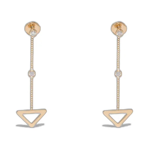 Eternal Gold cut-out drop earrings in yellow gold with diamonds