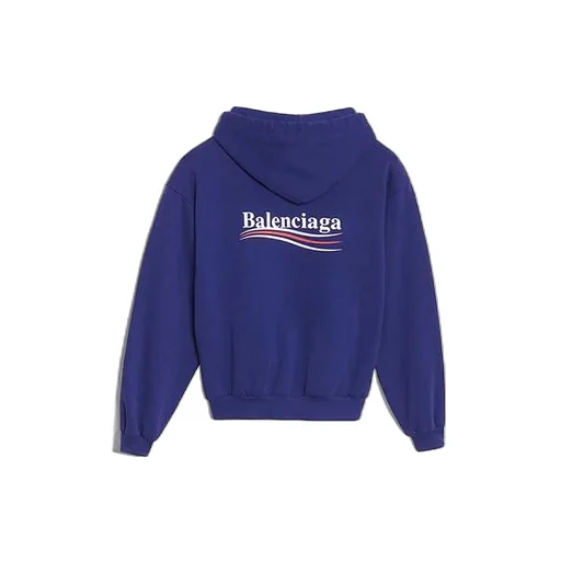 Loose Cotton Hoodie Blue