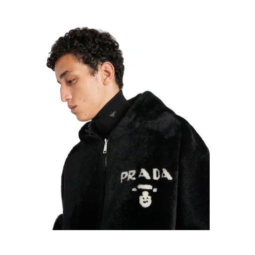 Reversible shearling jacket