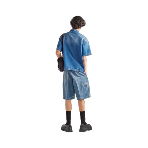 Organic denim Bermuda shorts
