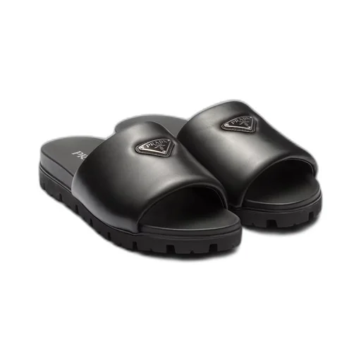 Padded nappa leather slides