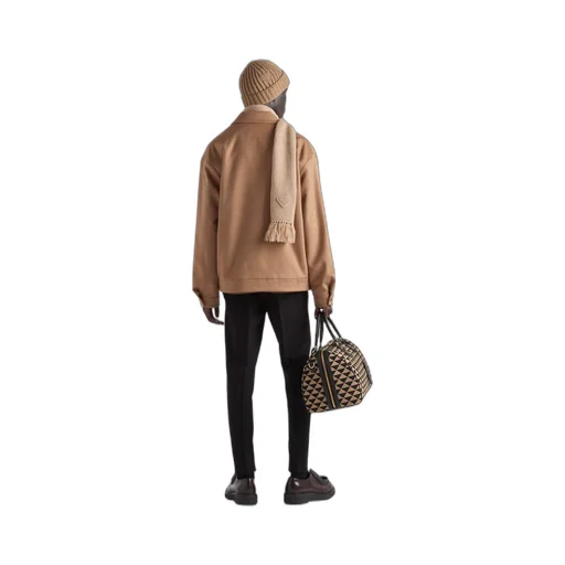Camel hair blouson jacket