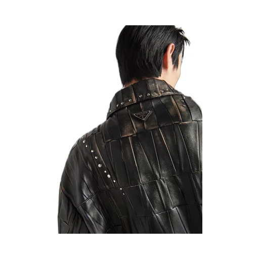 Studded leather jacket
