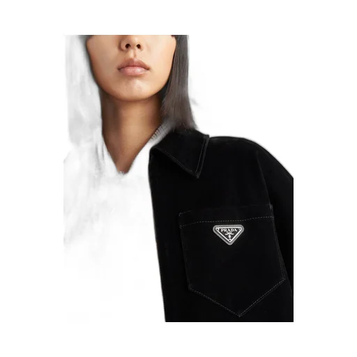 Velvet denim blouson jacket