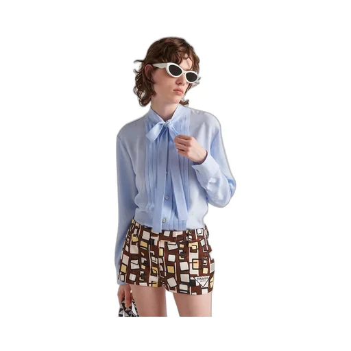 Jacquard crepe de chine blouse