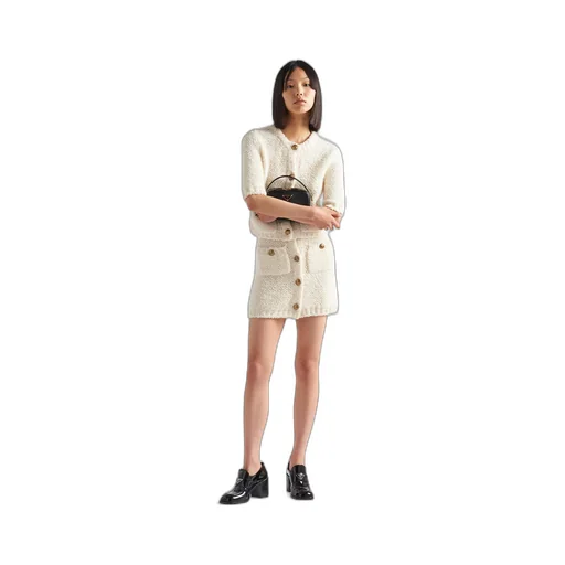 Bouclé mohair miniskirt