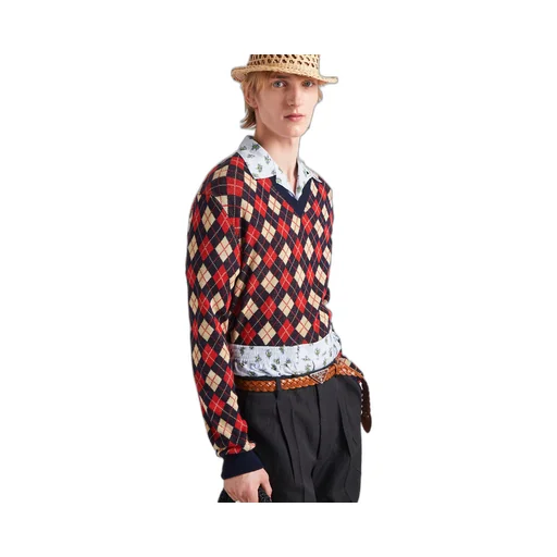 Argyle cotton sweater