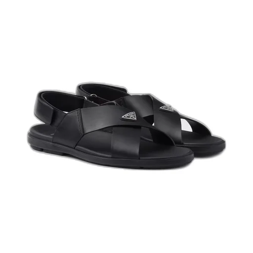Crisscross leather sandals