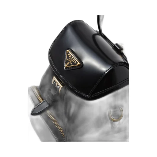 Small Re-Nylon and brushed leather backpack
