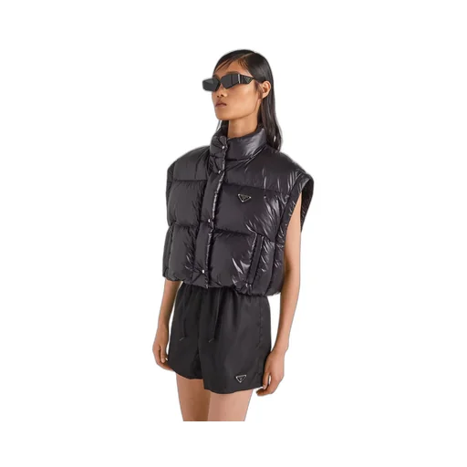 Re-Nylon cropped convertible down jacket