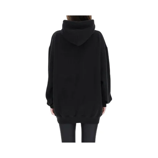 Logo Cotton Hoodie Black