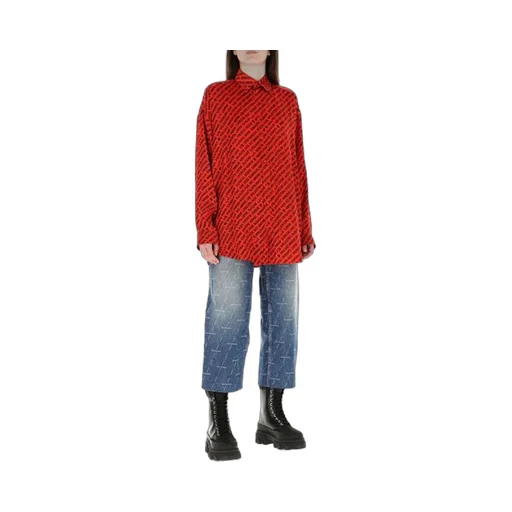 Logo Printing Long-Sleeved Shirt Red