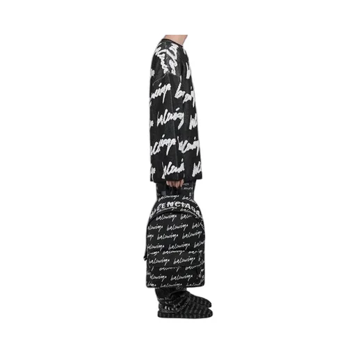 3D Scribble Crewneck Cotton Knit