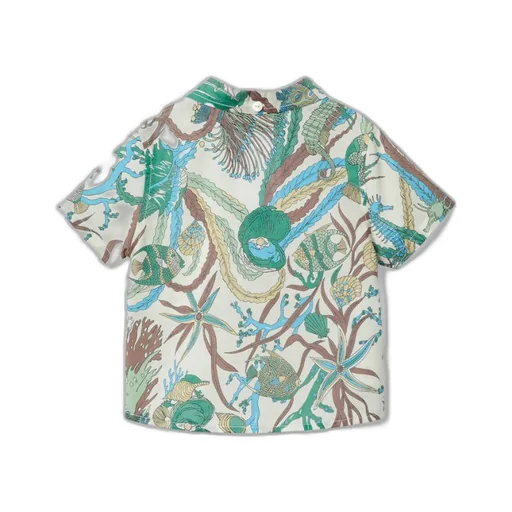 Baby marine print cotton shirt