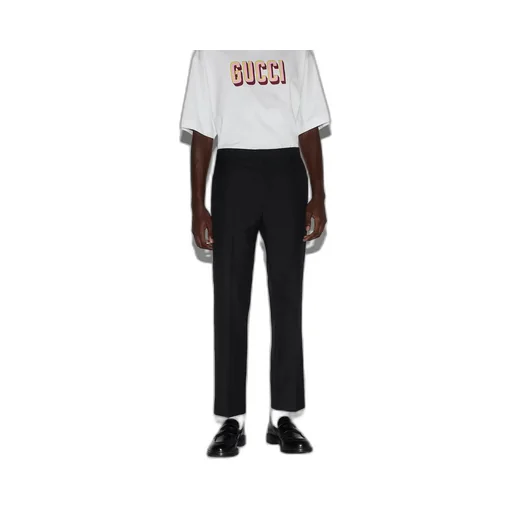 Wool blend twill trousers