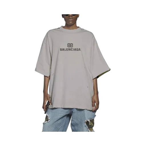 Mosaic Logo BB Alphabet Loose Hole Distress T-Shirt
