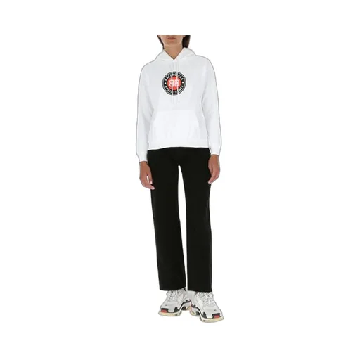 Casual Cotton hooded Long Sleeves Hoodie White