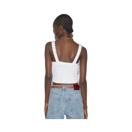 Crochet knit cotton top